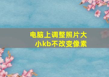 电脑上调整照片大小kb不改变像素