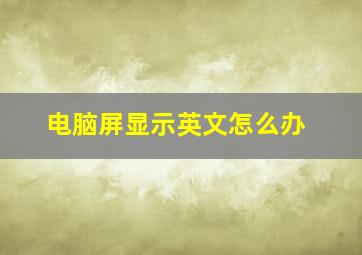 电脑屏显示英文怎么办