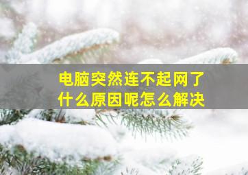 电脑突然连不起网了什么原因呢怎么解决