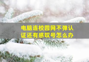 电脑连校园网不弹认证还有感叹号怎么办