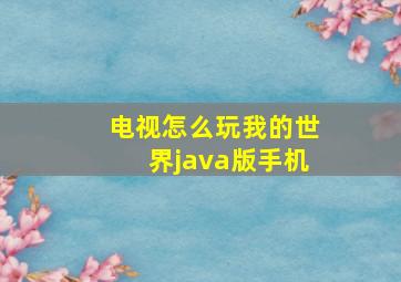 电视怎么玩我的世界java版手机