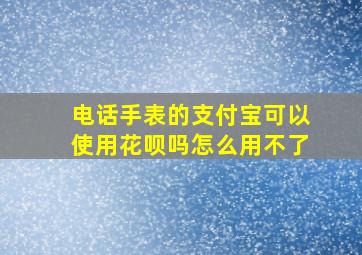 电话手表的支付宝可以使用花呗吗怎么用不了