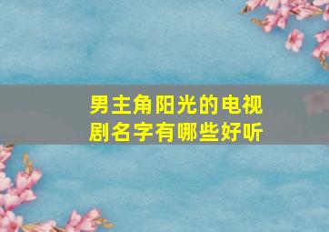 男主角阳光的电视剧名字有哪些好听