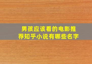 男孩应该看的电影推荐知乎小说有哪些名字