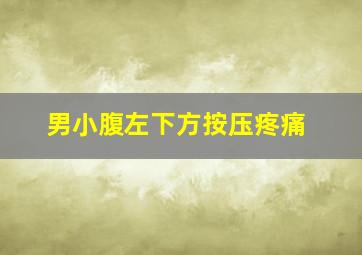 男小腹左下方按压疼痛