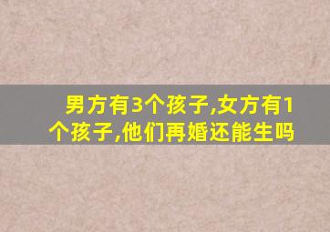 男方有3个孩子,女方有1个孩子,他们再婚还能生吗