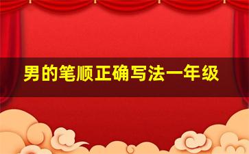 男的笔顺正确写法一年级