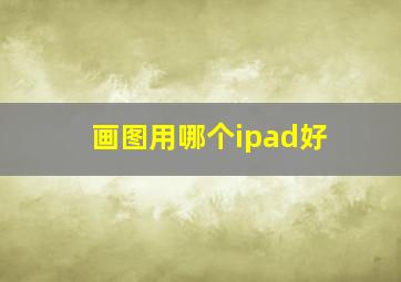 画图用哪个ipad好