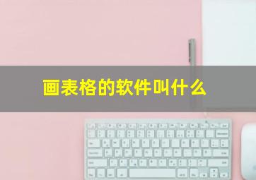 画表格的软件叫什么