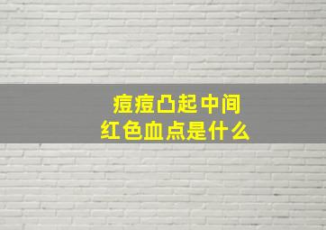 痘痘凸起中间红色血点是什么