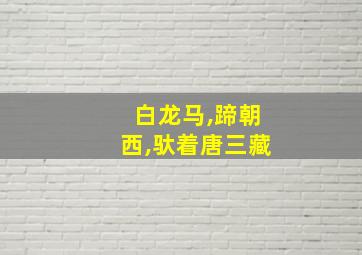 白龙马,蹄朝西,驮着唐三藏