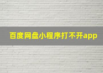 百度网盘小程序打不开app