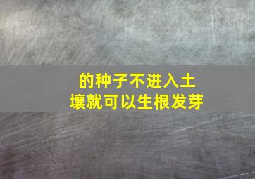 的种子不进入土壤就可以生根发芽