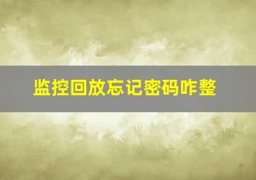 监控回放忘记密码咋整