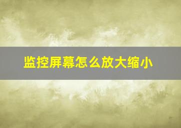 监控屏幕怎么放大缩小