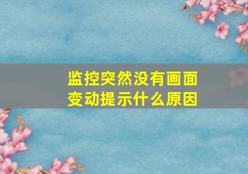 监控突然没有画面变动提示什么原因