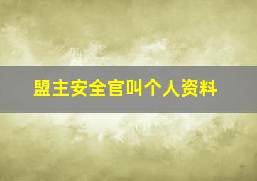 盟主安全官叫个人资料