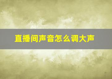 直播间声音怎么调大声