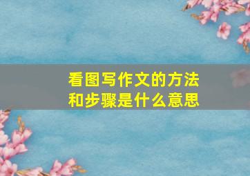 看图写作文的方法和步骤是什么意思