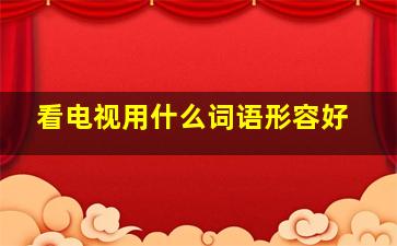 看电视用什么词语形容好