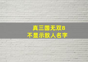 真三国无双8不显示敌人名字