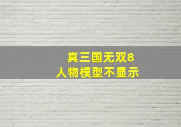 真三国无双8人物模型不显示