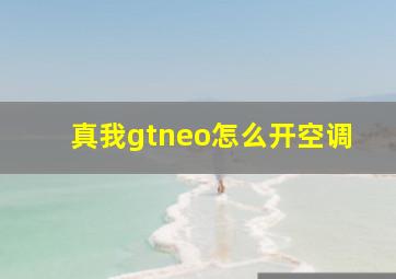 真我gtneo怎么开空调