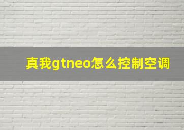 真我gtneo怎么控制空调