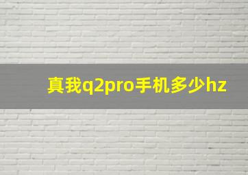 真我q2pro手机多少hz