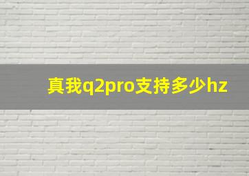 真我q2pro支持多少hz