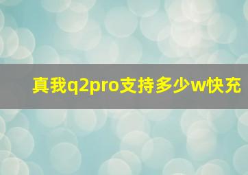 真我q2pro支持多少w快充