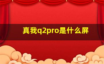 真我q2pro是什么屏