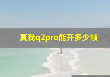 真我q2pro能开多少帧