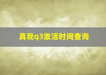 真我q3激活时间查询