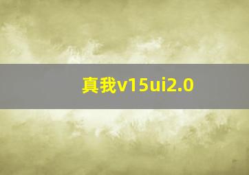 真我v15ui2.0