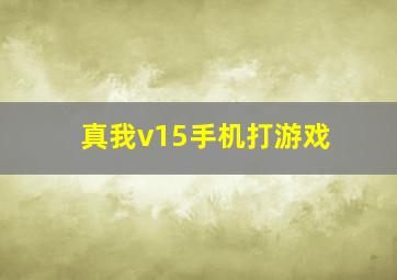 真我v15手机打游戏