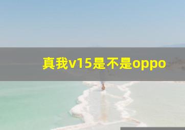 真我v15是不是oppo