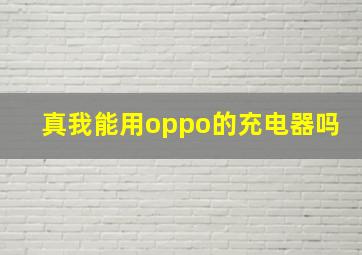 真我能用oppo的充电器吗