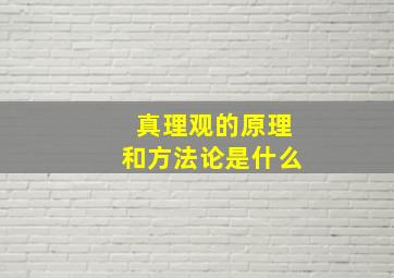 真理观的原理和方法论是什么