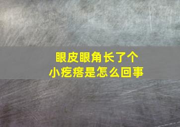 眼皮眼角长了个小疙瘩是怎么回事