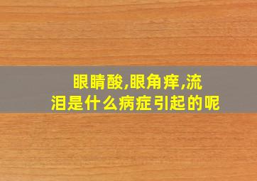 眼睛酸,眼角痒,流泪是什么病症引起的呢