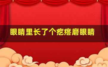 眼睛里长了个疙瘩磨眼睛