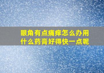 眼角有点痛痒怎么办用什么药膏好得快一点呢