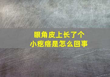 眼角皮上长了个小疙瘩是怎么回事