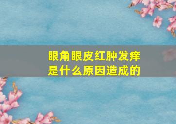 眼角眼皮红肿发痒是什么原因造成的