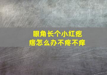 眼角长个小红疙瘩怎么办不疼不痒