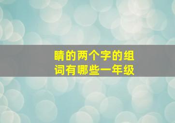 睛的两个字的组词有哪些一年级