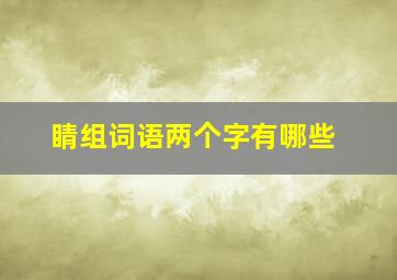 睛组词语两个字有哪些