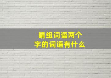 睛组词语两个字的词语有什么