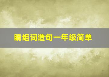 睛组词造句一年级简单